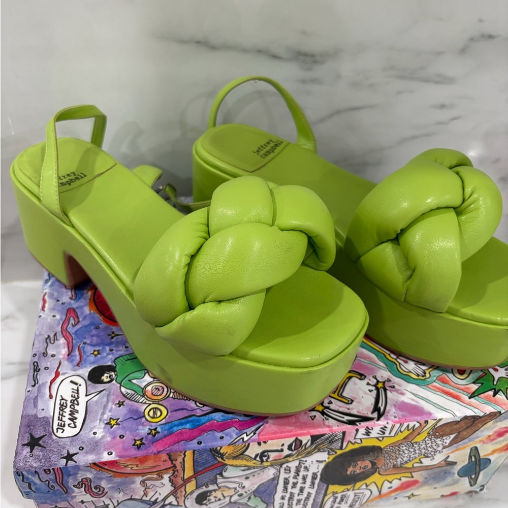 Jeffrey Campbell Lime Green Knot Platform Sandals
